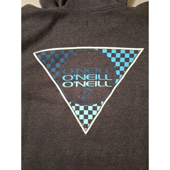 Oneill Hoodie Sweatshirt Mens Medium Gray Athletic Pullover Active Logo Beach - Picture 7 of 9